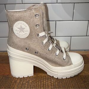 New Men's Converse Chuck 70 De Luxe Heel Platform Sneakers Real Fur A12813C